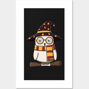 White Owl In Witch Costume Posters and Art